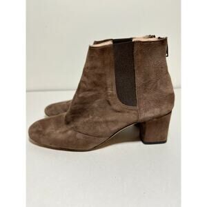 Repetto Paris Brown Suede Chelsea Style Back Zip 2" Heel Boot Size 37 EU 6 US